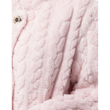 Robe de chambre boutonnée effet tressé ESSENTIEL Bois De Rose | Lingerie le Chat