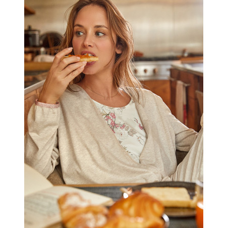 Pyjama en coton modal KELLY Beige Chine | Lingerie le Chat