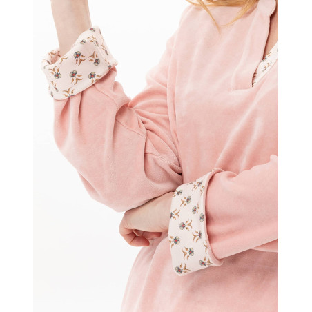Pyjama en velours TEA TIME Rose | Lingerie le Chat