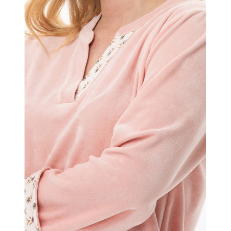 Pyjama en velours TEA TIME Rose | Lingerie le Chat