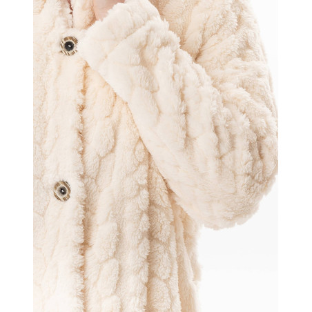 Veste boutonnée effet tressé ESSENTIEL Ecru | Lingerie le Chat