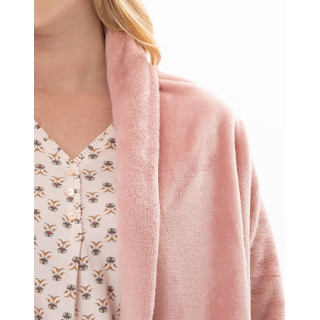 Asymmetrical plush flannel jacket ESSENTIEL Blush | Lingerie le Chat