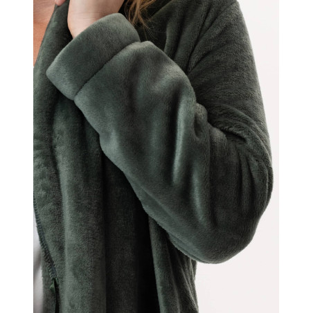 Veste en peluche flanelle ESSENTIEL Lichen | Lingerie le Chat