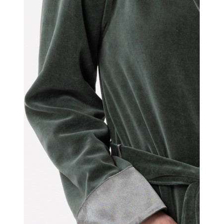 Velvet crossed dressing gown ESSENTIEL Lichen | Lingerie le Chat