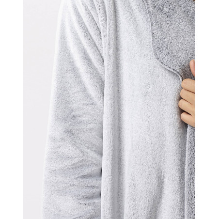 Veste courte en peluche flanelle ESSENTIEL Gris | Lingerie le Chat