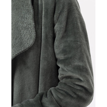 Short plush flannel jacket ESSENTIEL Lichen | Lingerie le Chat