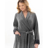 Peignoir croisé en velours ESSENTIEL Anthracite Chine