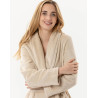 Peignoir croisé en peluche flanelle ESSENTIEL Coquille