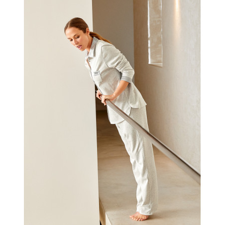 Pyjama boutonné en coton ANDY Gris Chine | Lingerie le Chat