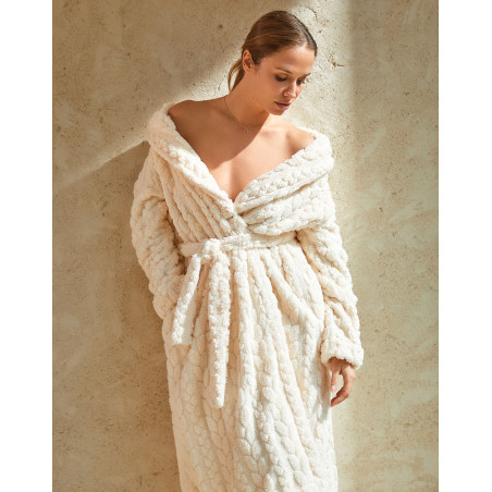 Fancy crossed dressing gown ESSENTIEL Ecru | Lingerie le Chat