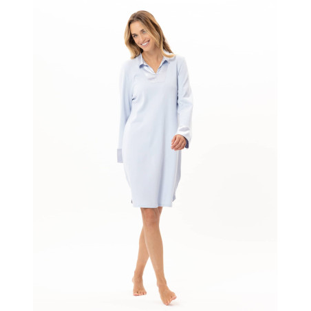 Chemise de nuit en coton ANDY Ciel | Lingerie le Chat