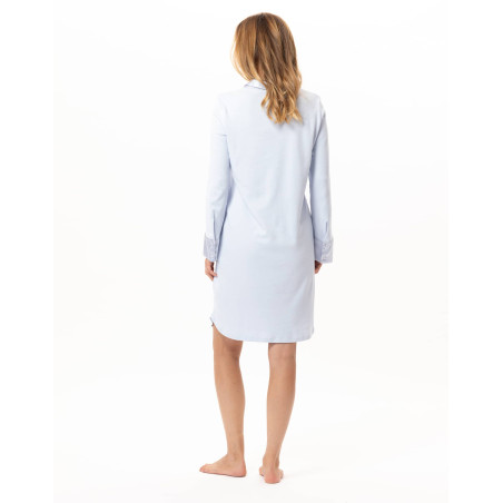 Chemise de nuit en coton ANDY Ciel | Lingerie le Chat