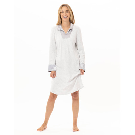 Chemise de nuit en coton ANDY Gris Chine | Lingerie le Chat