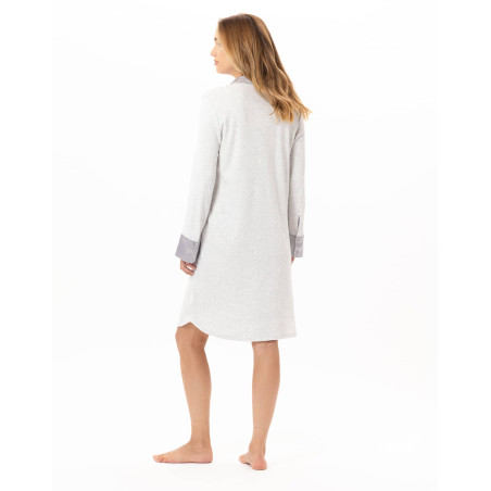 Chemise de nuit en coton ANDY Gris Chine | Lingerie le Chat