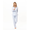 Pyjama boutonné en coton ANDY Ciel