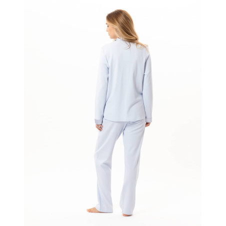 Pyjama boutonné en coton ANDY Ciel | Lingerie le Chat