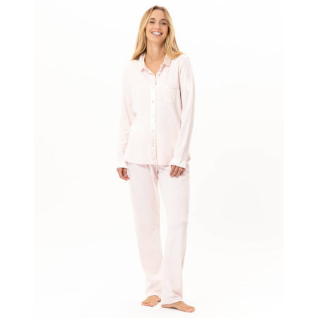Pyjama boutonné en coton ANDY Rose | Lingerie le Chat