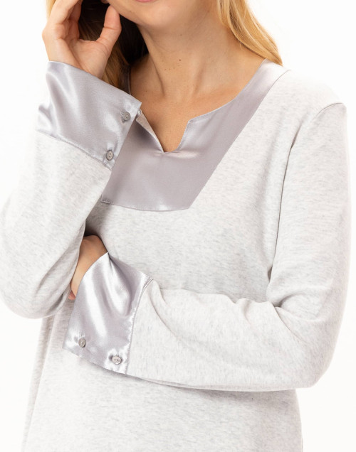 Chemise de nuit longue en coton ANDY Gris Chine
