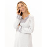 Chemise de nuit longue en coton ANDY Gris Chine