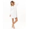 Chemise de nuit en coton COSY Ecru / Ciel