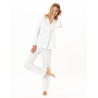 Pyjama boutonné en coton COSY Ecru / Ciel