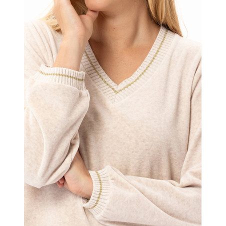 Robe en velours COUNTRY Beige Chine | Lingerie le Chat