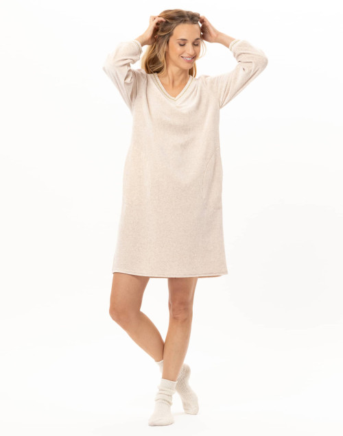 Velvet dress COUNTRY Beige China | Lingerie le Chat