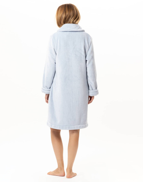 Robe de chambre zippée en peluche flanelle ESSENTIEL Ciel