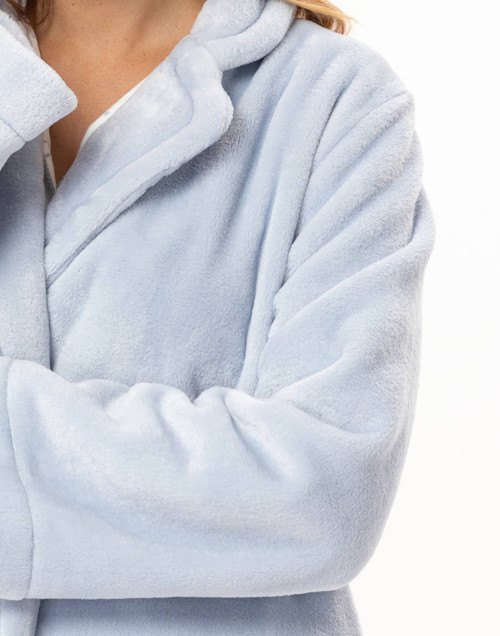 Veste boutonnée en peluche flanelle ESSENTIEL Ciel