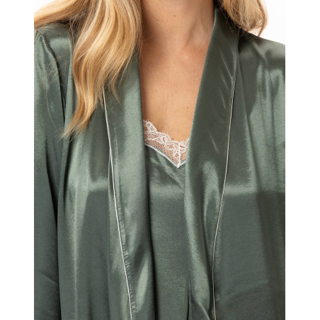 Peignoir en viscose DARCY Lichen | Lingerie le Chat