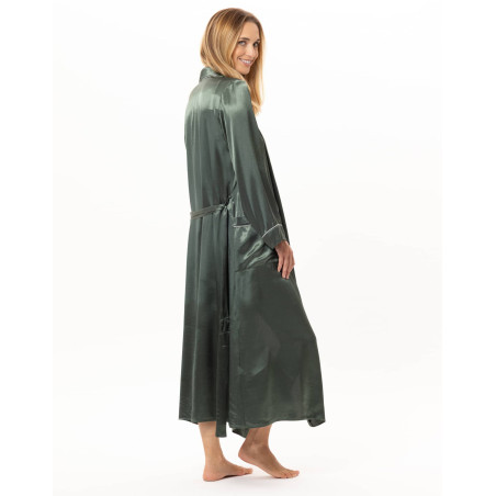 Peignoir en viscose DARCY Lichen | Lingerie le Chat