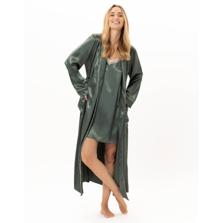 Peignoir en viscose DARCY Lichen | Lingerie le Chat