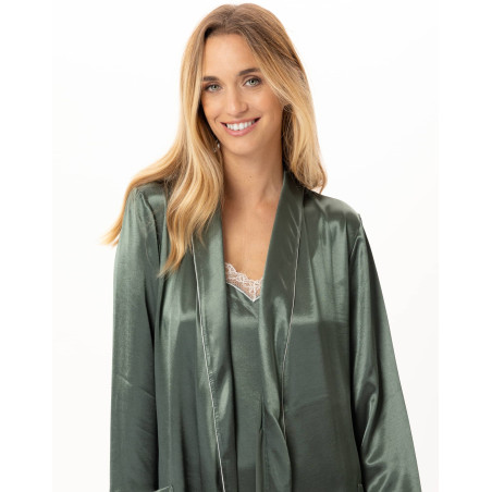Viscose bathrobe DARCY Lichen | Lingerie le Chat