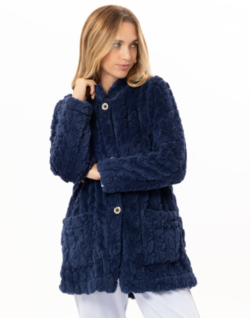 Veste boutonnée effet tressé ESSENTIEL Marine