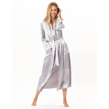 Peignoir en viscose DARCY Perle | Lingerie le Chat