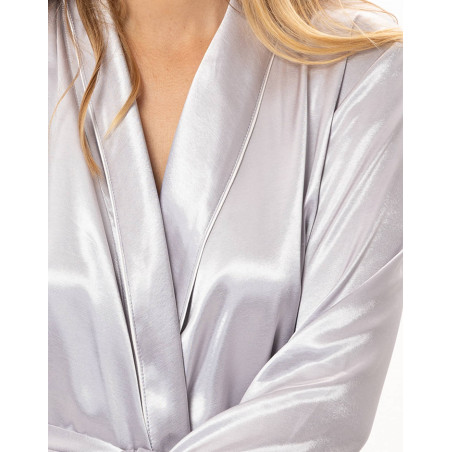 Viscose bathrobe DARCY Pearl | Lingerie le Chat