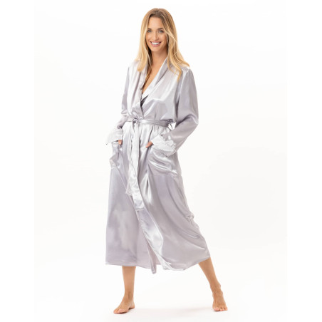 Viscose bathrobe DARCY Pearl | Lingerie le Chat