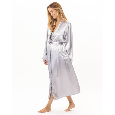 Viscose bathrobe DARCY Pearl | Lingerie le Chat
