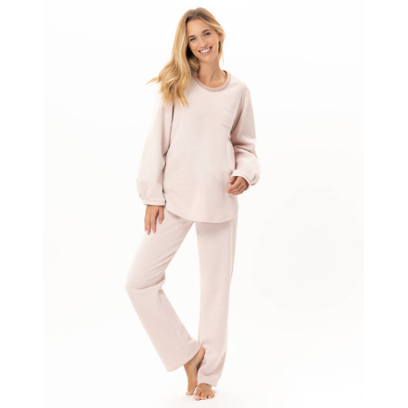 Homewear set in lurex fleece ECLAT Pink | Lingerie le Chat