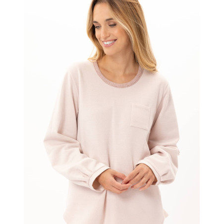 Ensemble homewear en molleton lurex ECLAT Rose | Lingerie le Chat