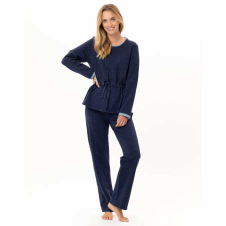 Ensemble homewear en molleton lurex ECLAT Marine | Lingerie le Chat