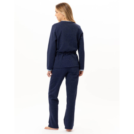 Ensemble homewear en molleton lurex ECLAT Marine | Lingerie le Chat