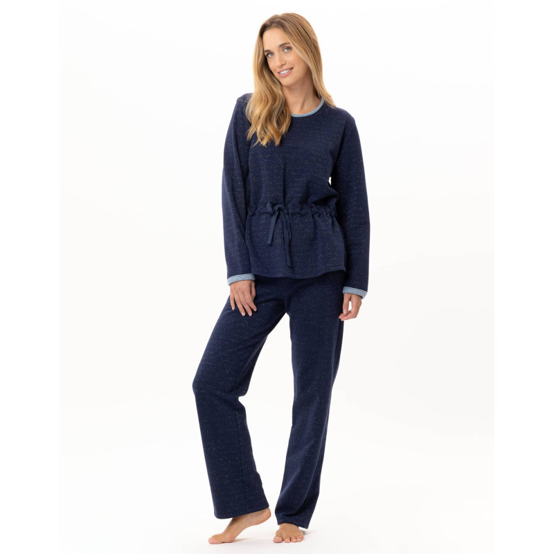 Ensemble homewear en molleton lurex ECLAT Marine | Lingerie le Chat