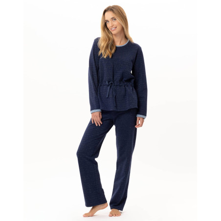 Ensemble homewear en molleton lurex ECLAT Marine | Lingerie le Chat