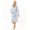 Robe de chambre boutonnée en peluche flanelle ESSENTIEL Ciel