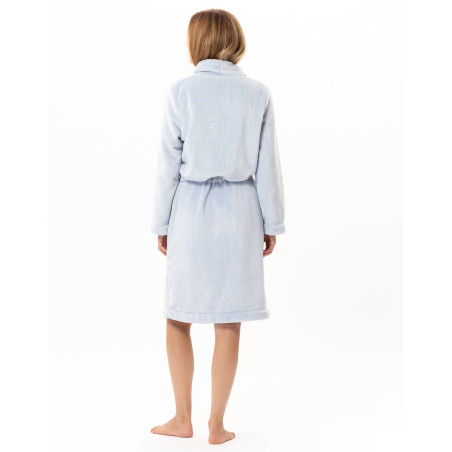 Veste zippée en peluche flanelle ESSENTIEL Ciel | Lingerie le Chat