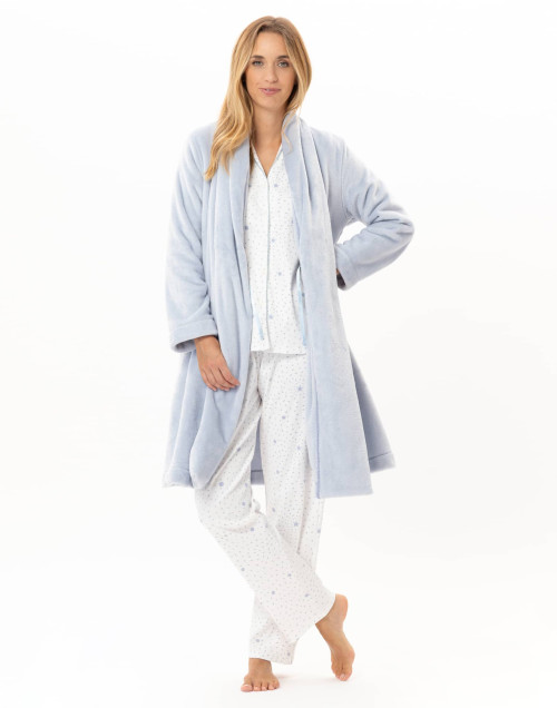 Veste en peluche flanelle ESSENTIEL Ciel | Lingerie le Chat