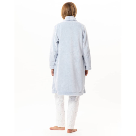 Plush flannel jacket ESSENTIEL Sky | Lingerie le Chat