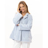Veste boutonnée en peluche flanelle ESSENTIEL Ciel
