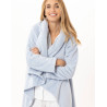 Asymmetrical plush flannel jacket ESSENTIEL Sky
